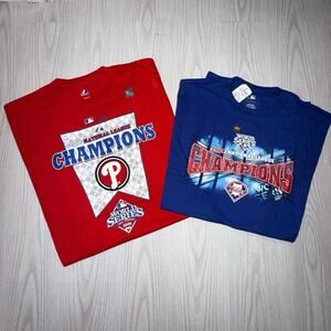 Philadelphia Phillies 2008 & 2009 World Series T-Shirts Size Mens XL Brand New